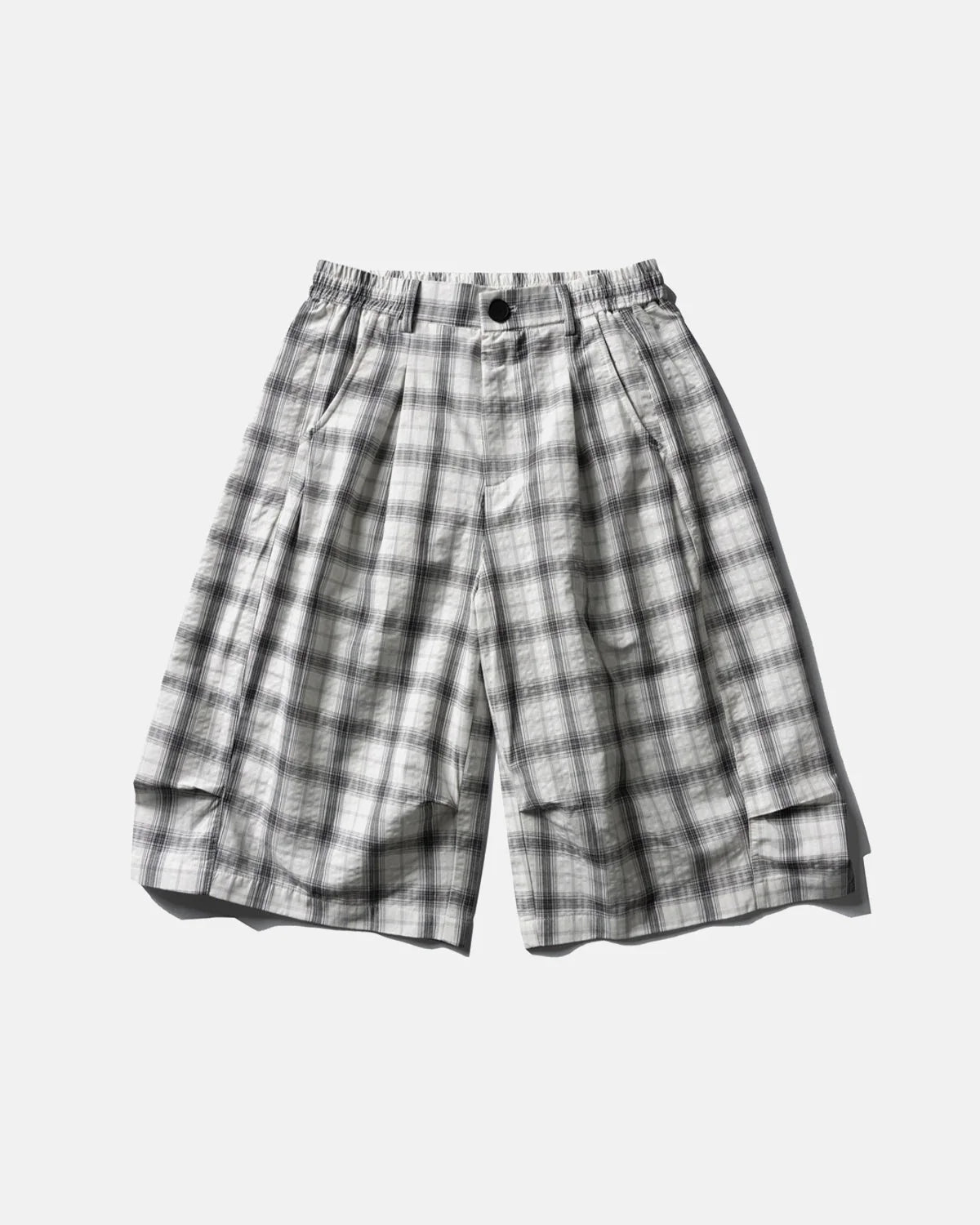 Omygoods Plaid Longline Casual Shorts