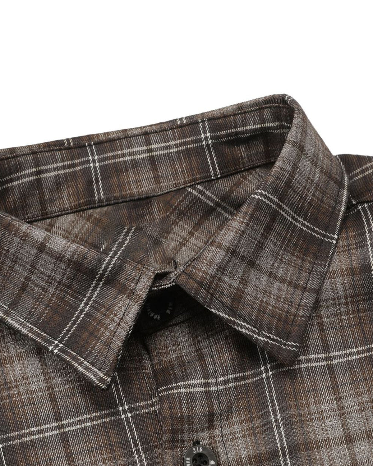 Omygoods Plaid Script Embroidered Shirt