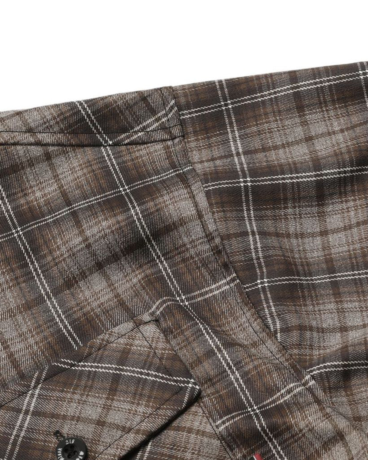 Omygoods Plaid Script Embroidered Shirt