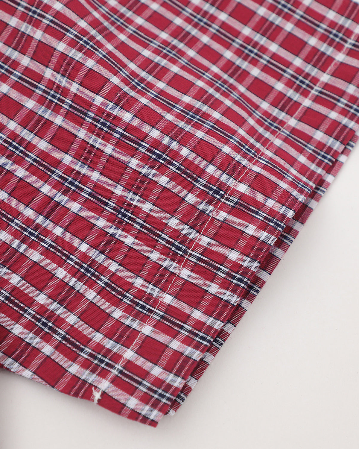 Omygoods Plaid Script Embroidered Short-Sleeve Shirt