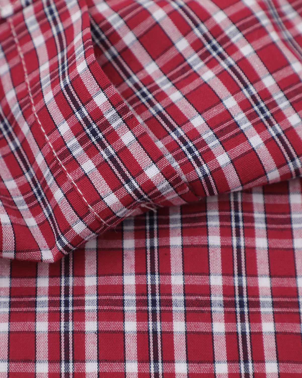 Omygoods Plaid Script Embroidered Short-Sleeve Shirt