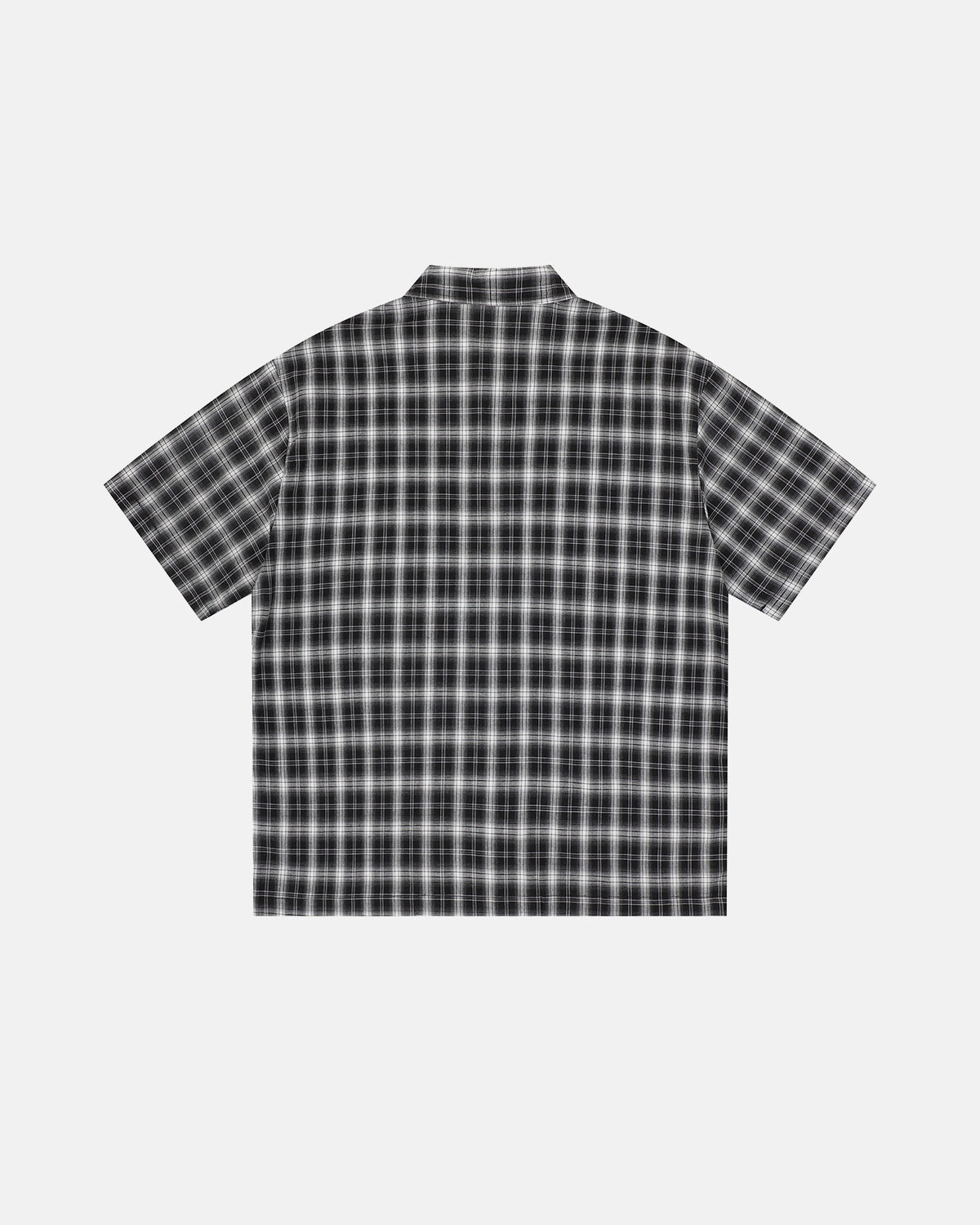 Omygoods Plaid Sticker Graphic Studded Shirt
