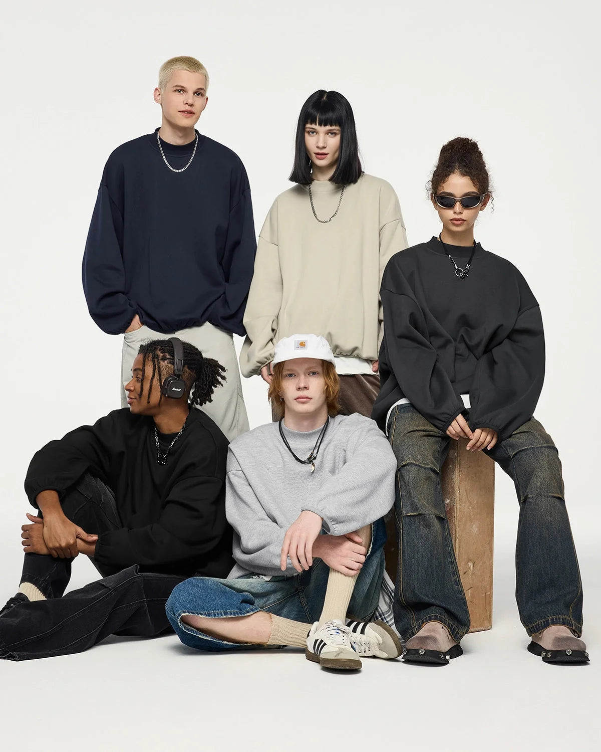 Omygoods Premium Boxy Crewneck Sweatshirt