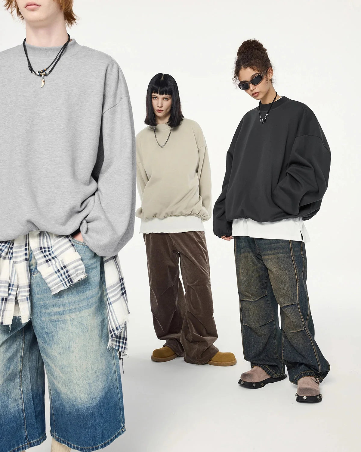 Omygoods Premium Boxy Crewneck Sweatshirt