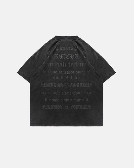 Omygoods Puff Print Washed T-Shirt