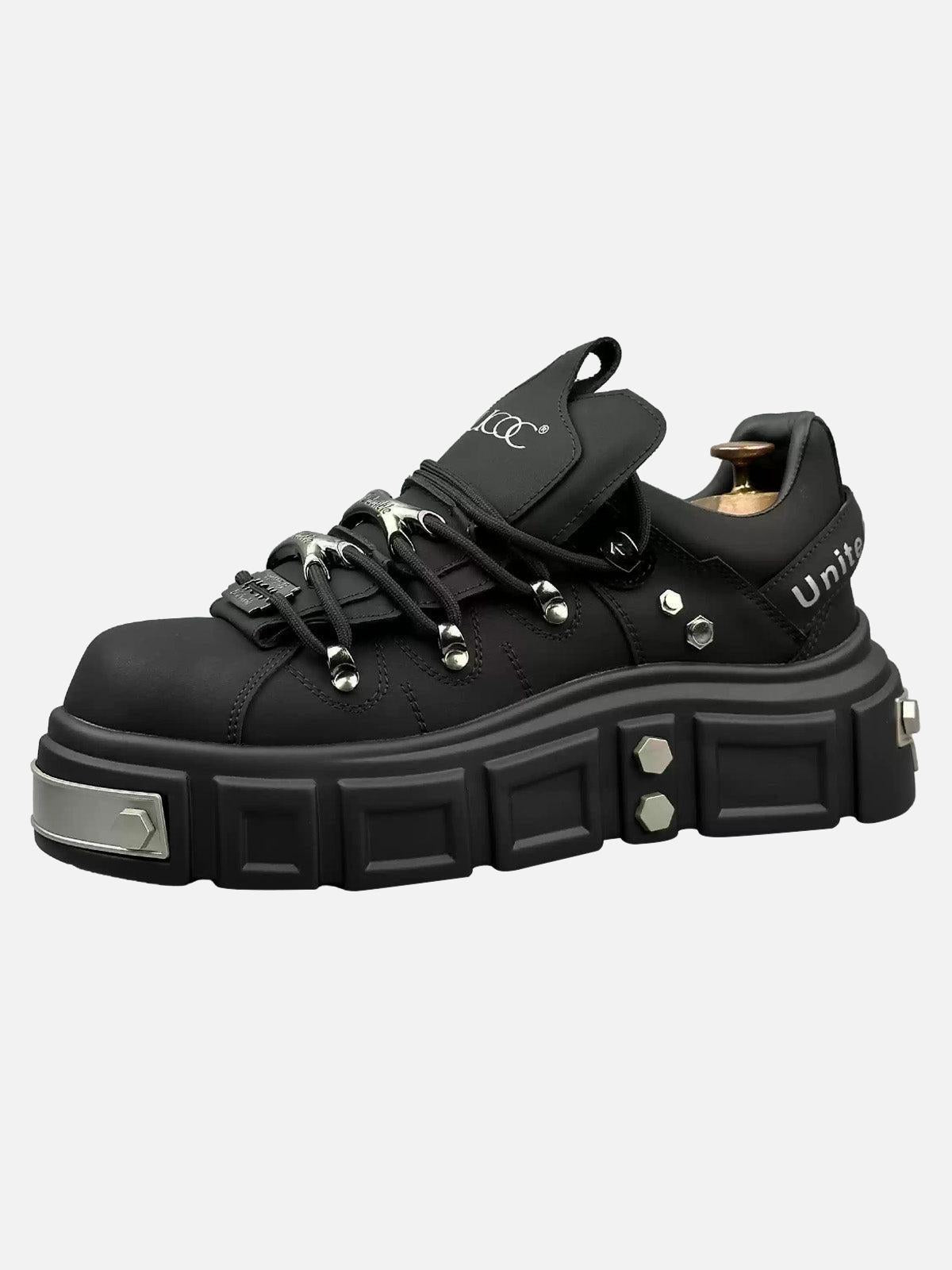 Omygoods Punk Style Rivet Derby Shoes