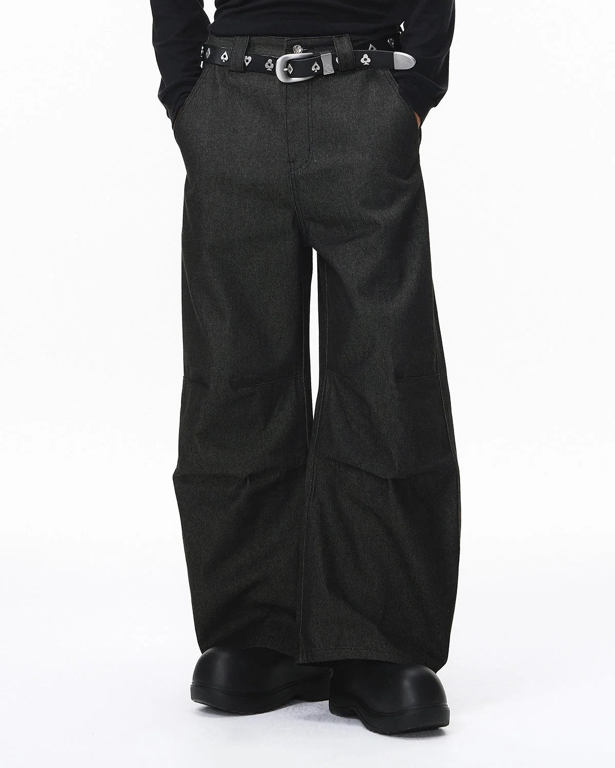 Omygoods Raw Baggy Barrel Jeans