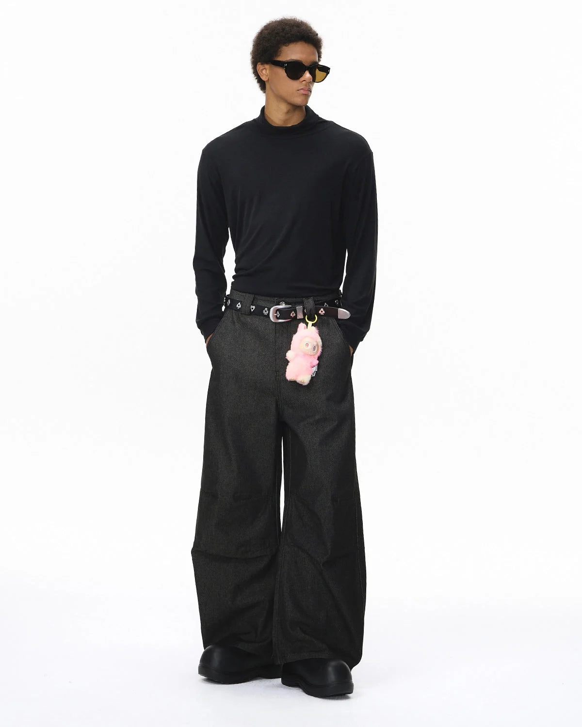Omygoods Raw Baggy Barrel Jeans