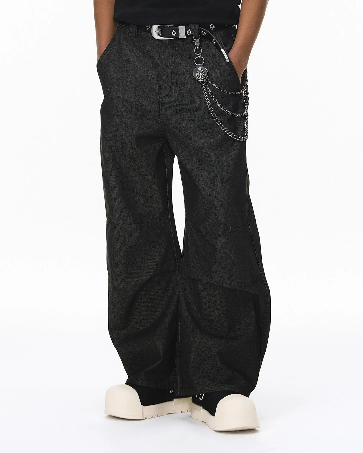 Omygoods Raw Baggy Barrel Jeans