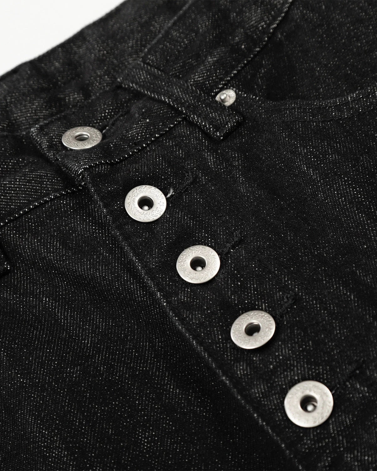 Omygoods Raw Buttons Up Baggy Jeans