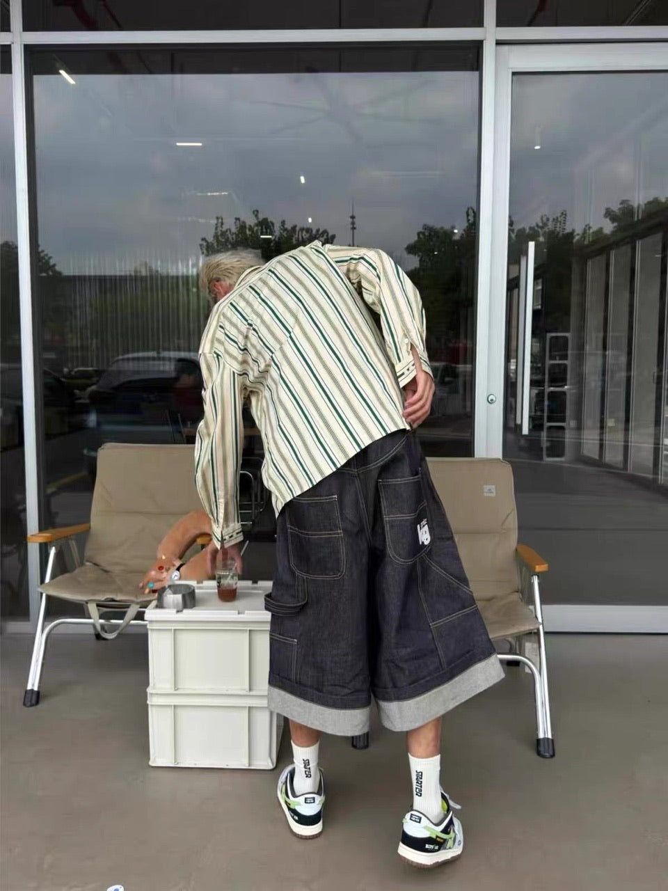 Omygoods Raw Denim Carpenter Long Jorts