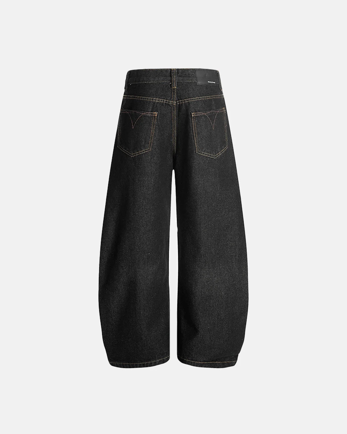 Omygoods Raw Embroidery Baggy Jeans