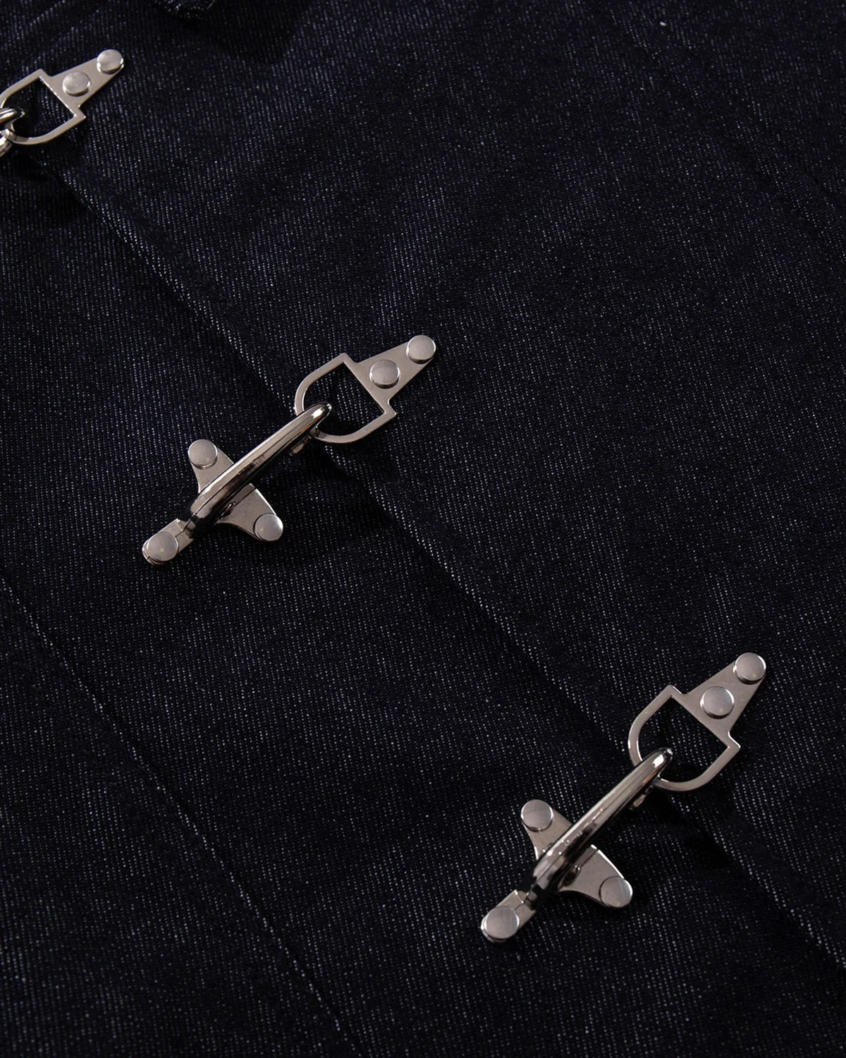 Omygoods Raw Blue Fireman Clasp Denim Jacket