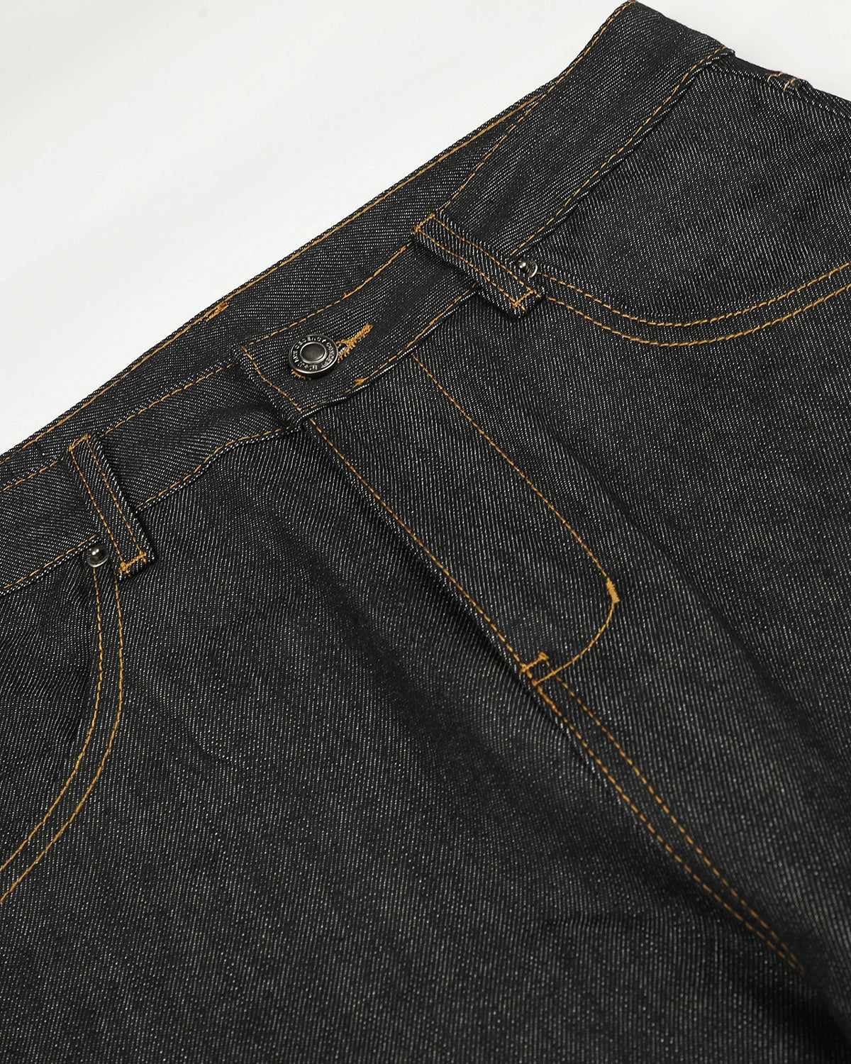 Omygoods Raw Graphic Cuff Baggy Jeans