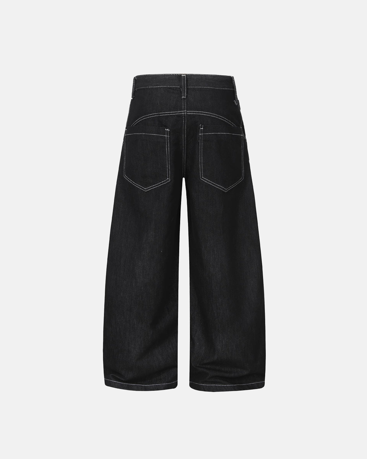 Omygoods Raw Metal Clasp Baggy Jeans