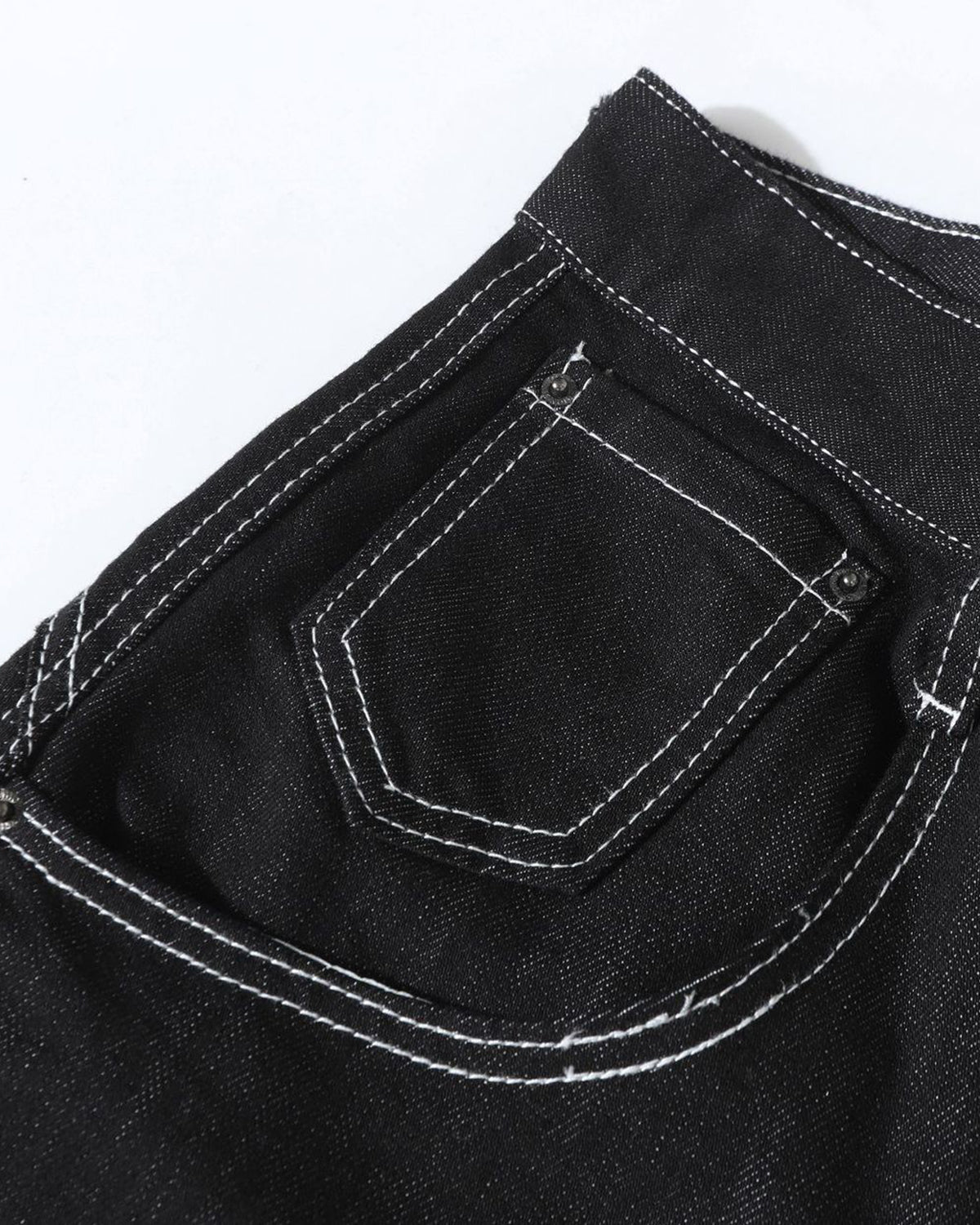 Omygoods Raw Metal Clasp Baggy Jeans