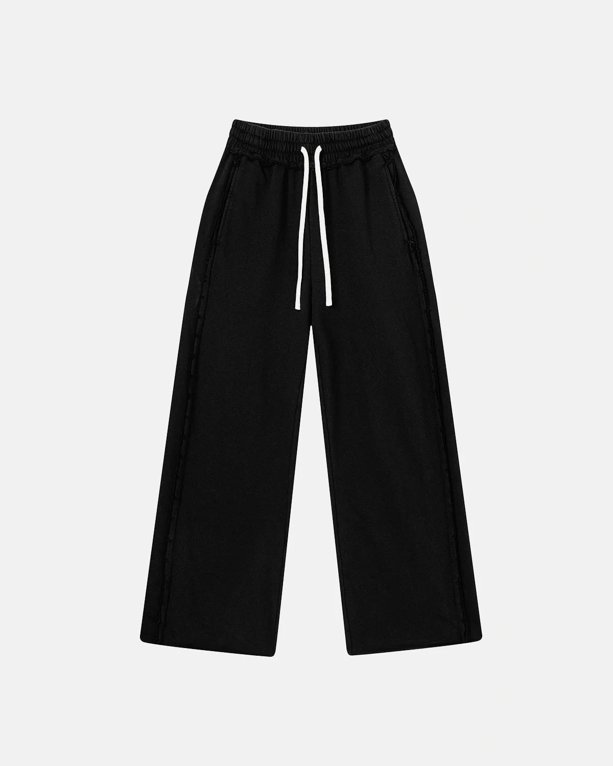 Omygoods Raw Seam Wide Leg Sweatpants
