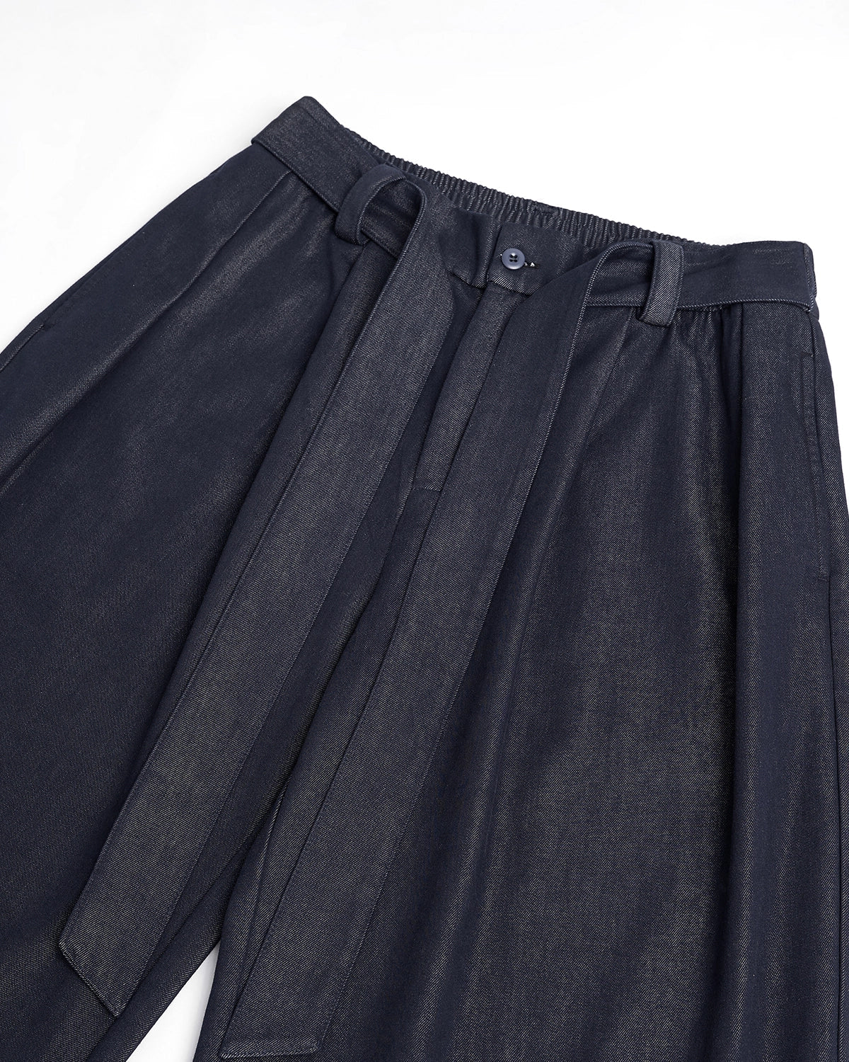 Omygoods Raw Silky Denim Jeans With Belt