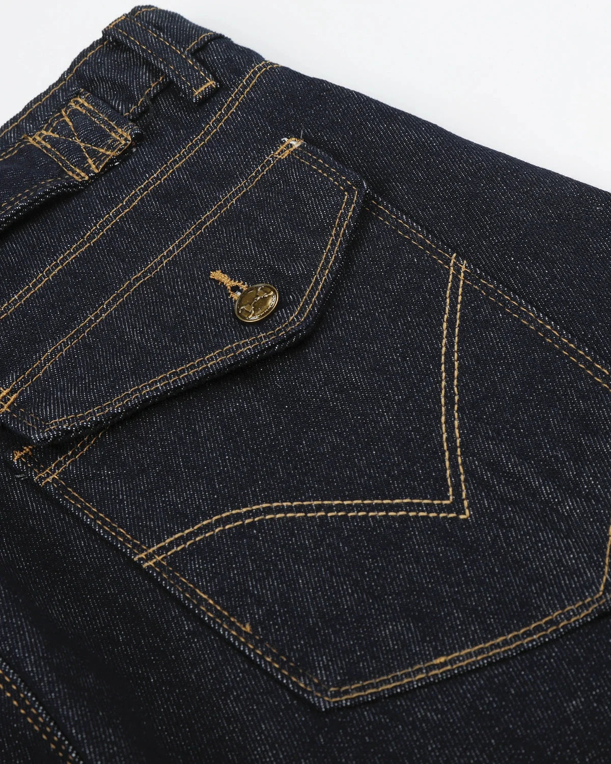Omygoods Raw Wash Barrel Jeans With Cinch Back