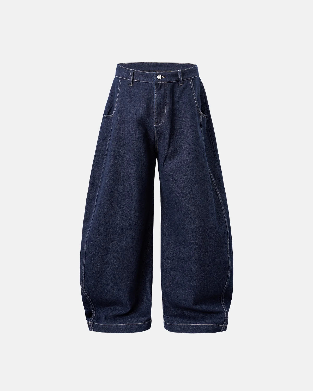 Omygoods Raw Washed Barrel Jeans