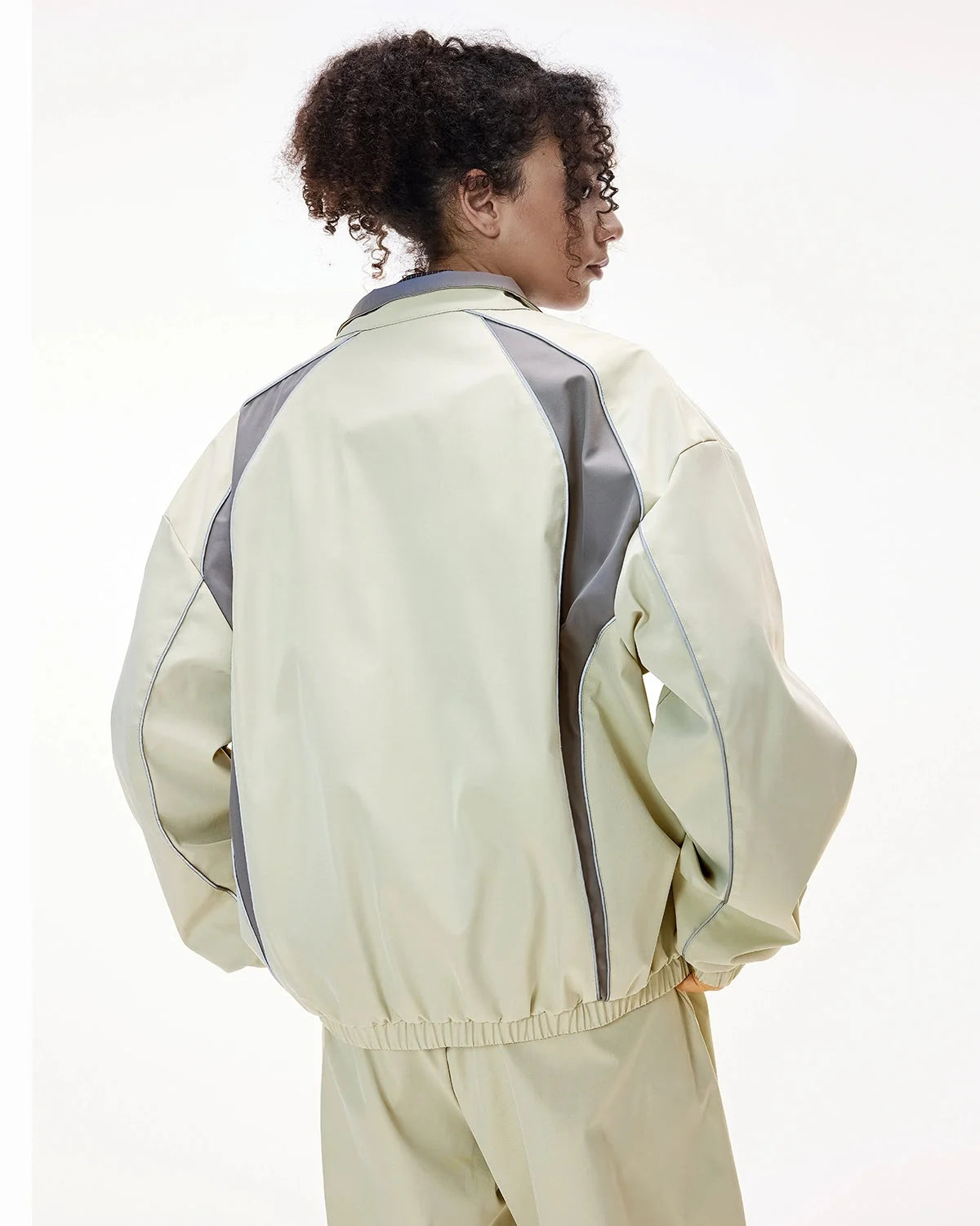 Omygoods Reflective Windbreaker Track Jacket