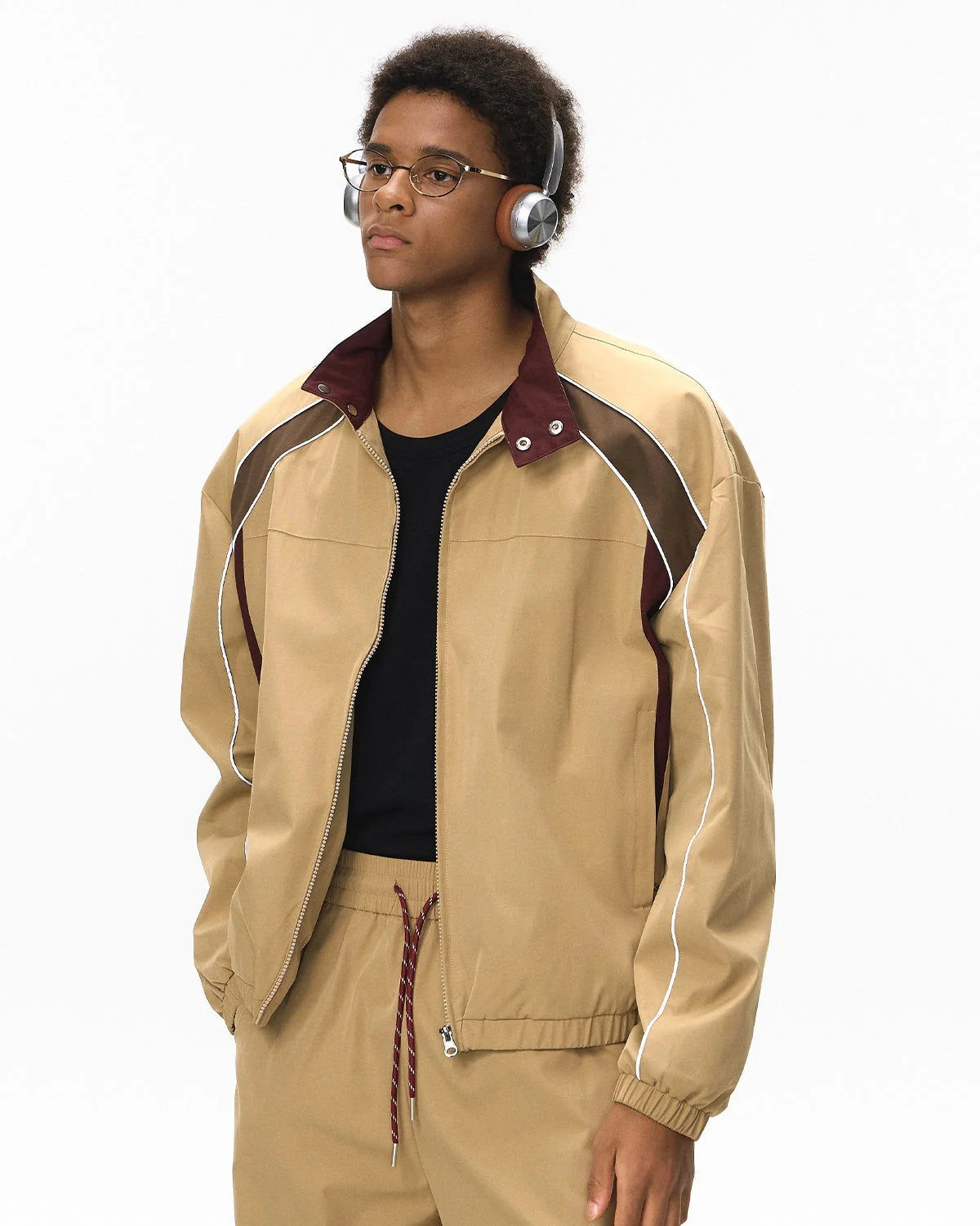Omygoods Reflective Windbreaker Track Jacket