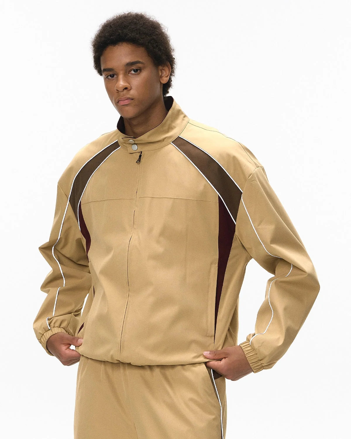 Omygoods Reflective Windbreaker Track Jacket