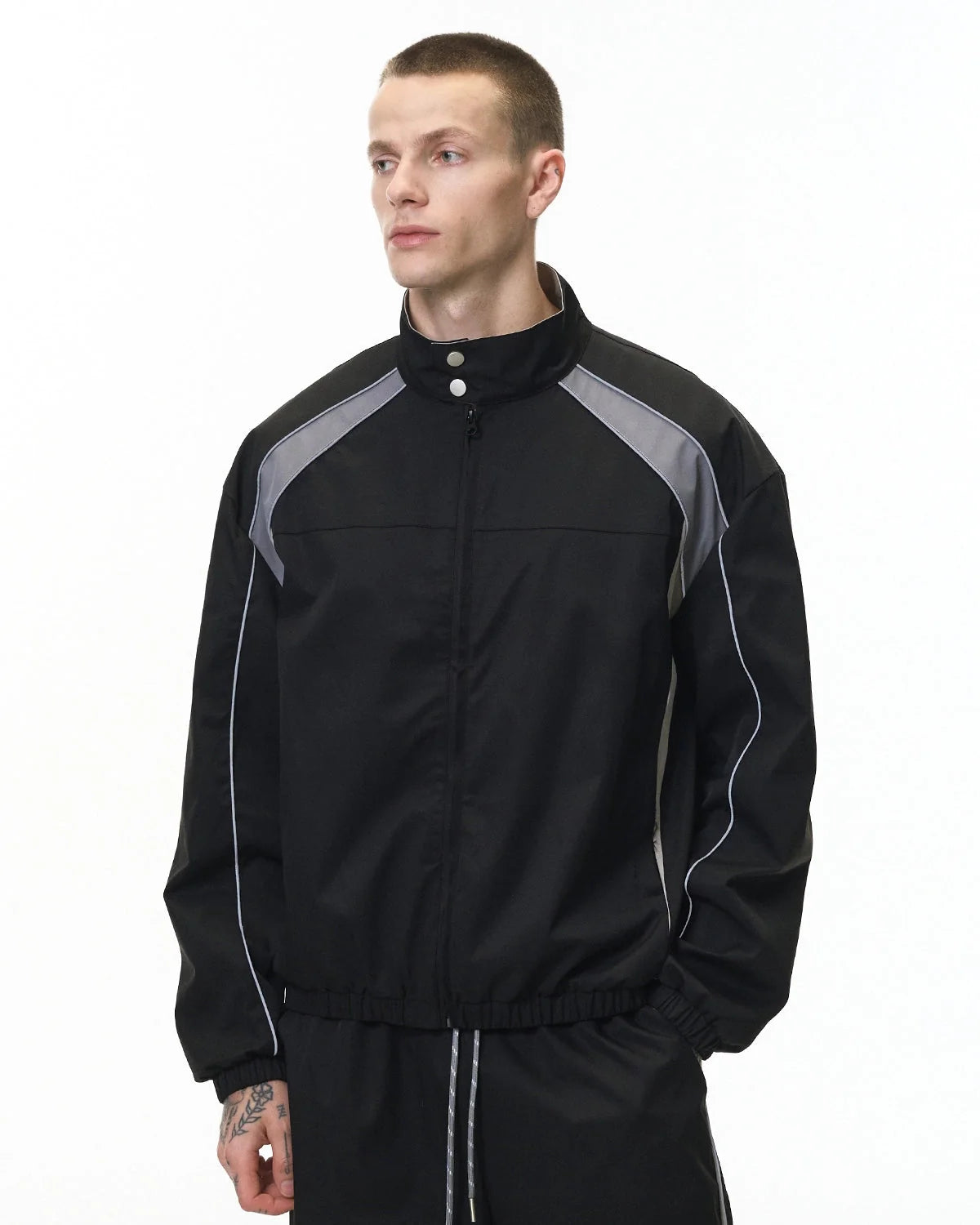 Omygoods Reflective Windbreaker Track Jacket
