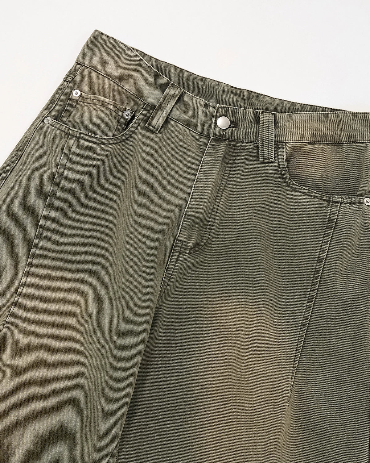 Omygoods Retro Acid Wash Baggy Cargo Pants