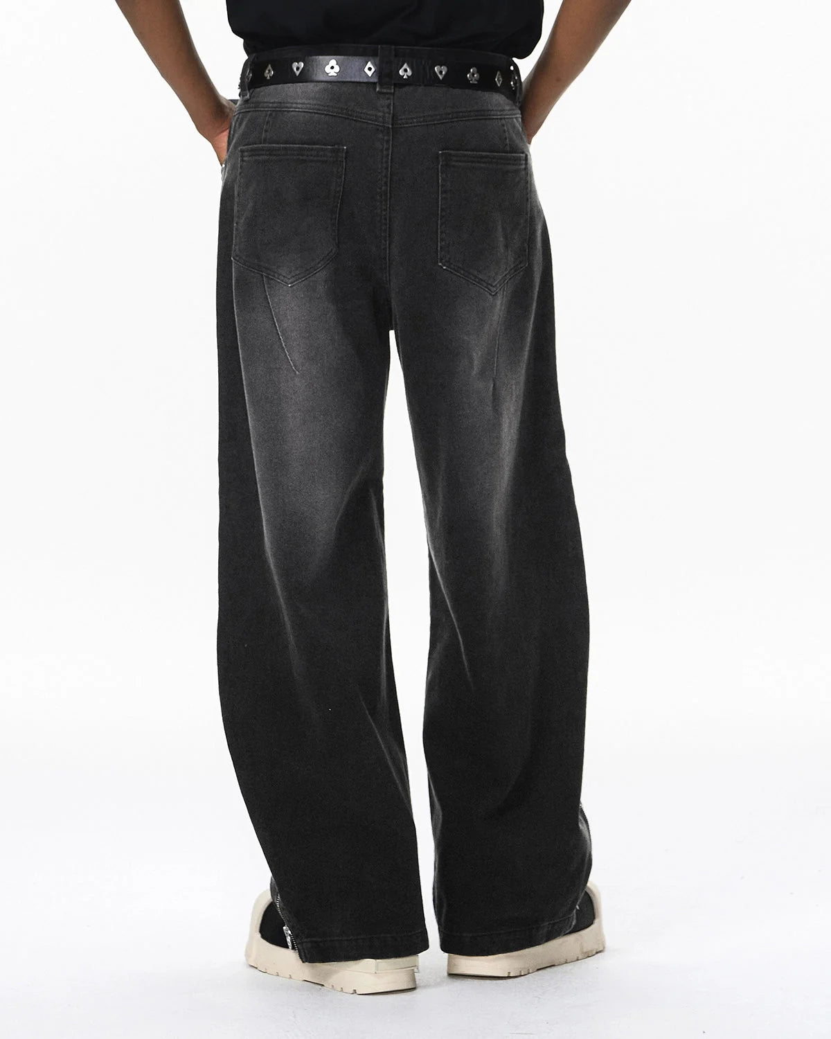 Omygoods Retro Acid Wash Baggy Cargo Pants