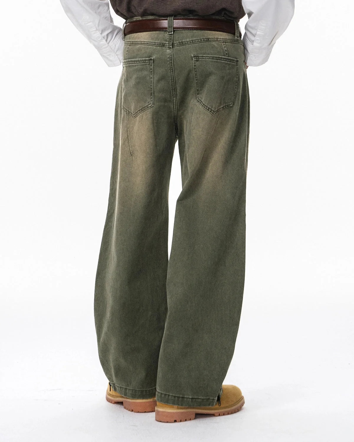 Omygoods Retro Acid Wash Baggy Cargo Pants