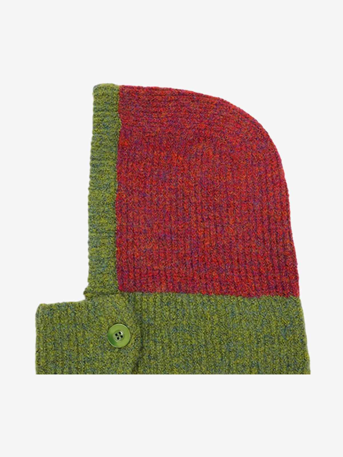 Omygoods Retro Color-Block Chunky Knit Balaclava Hat