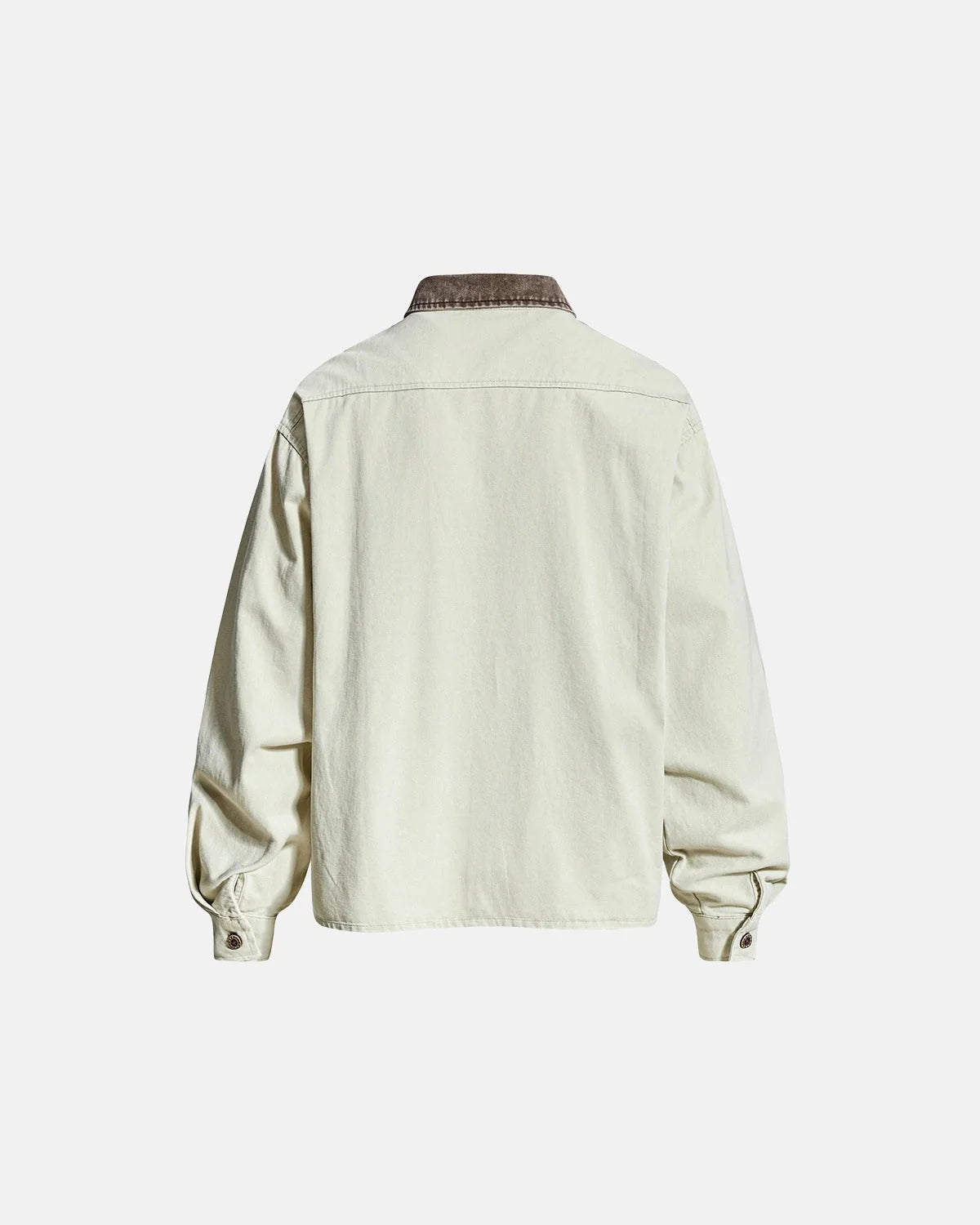 Omygoods Retro Distressed Applique Shirt Jacket