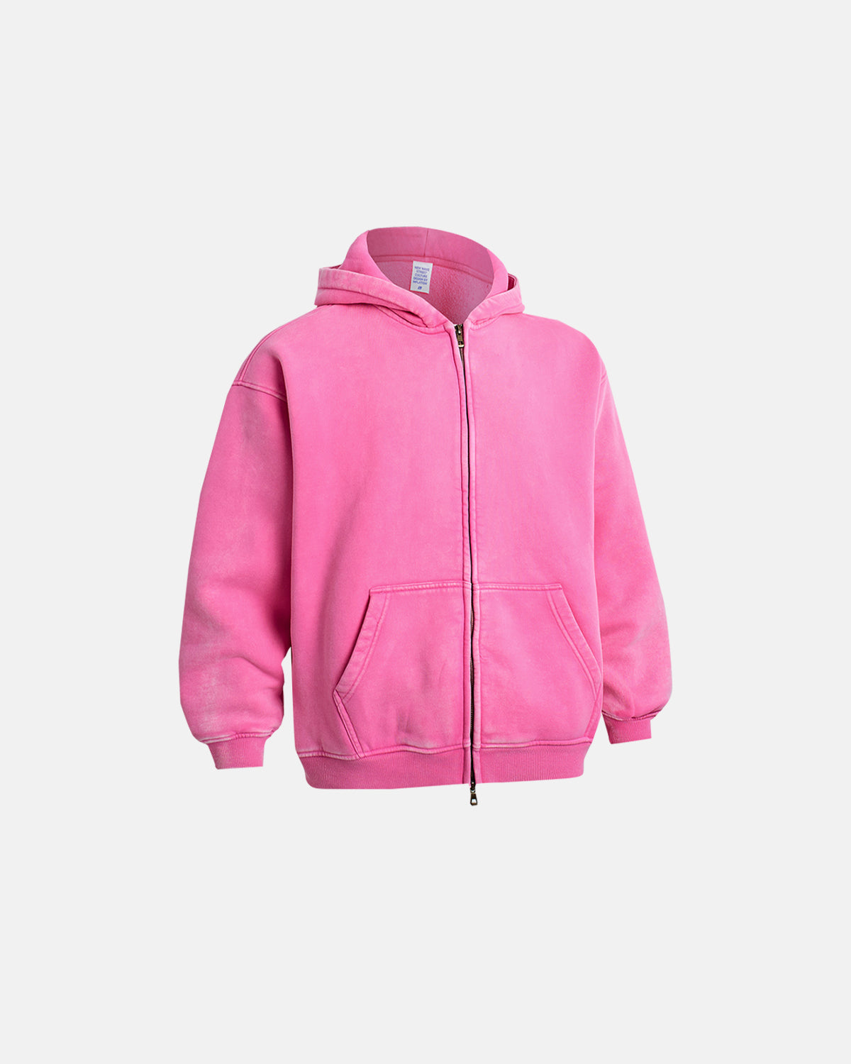 Omygoods Retro Distressed Zipper Hooded Jacket