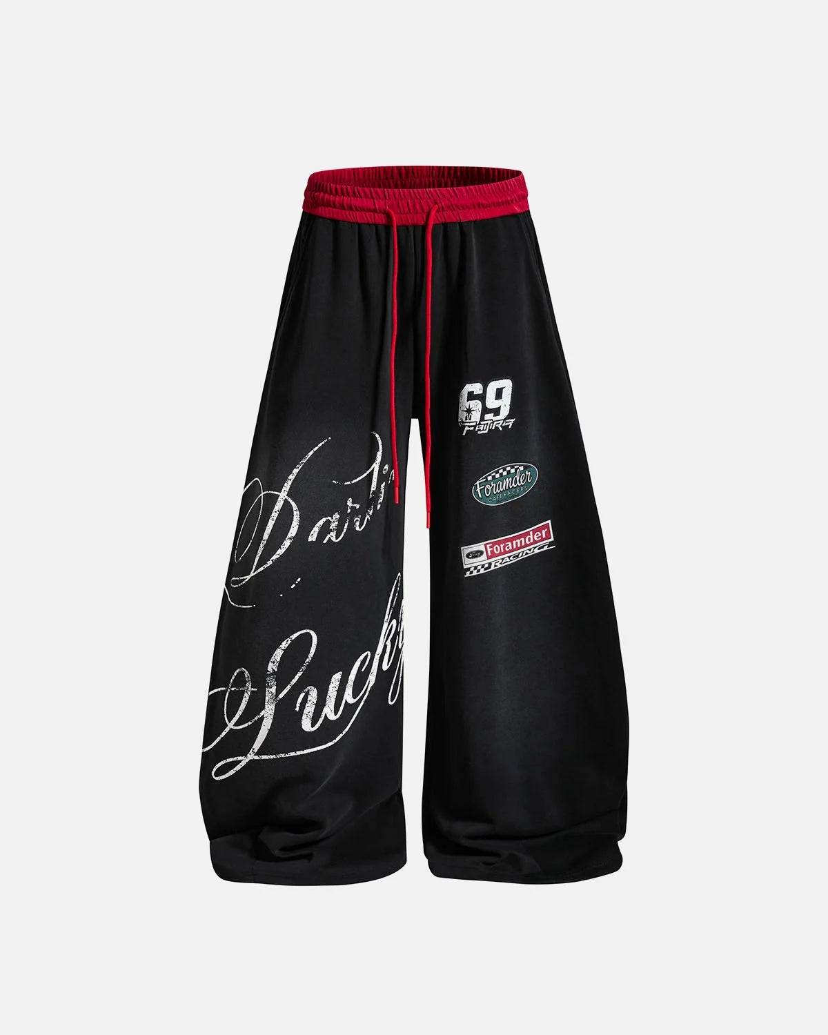 Omygoods Retro Graphic Barrel Sweatpants