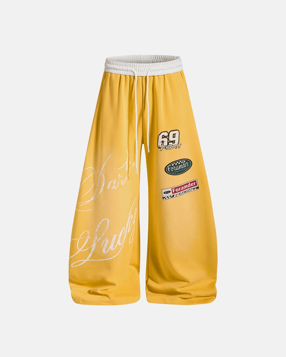 Omygoods Retro Graphic Barrel Sweatpants