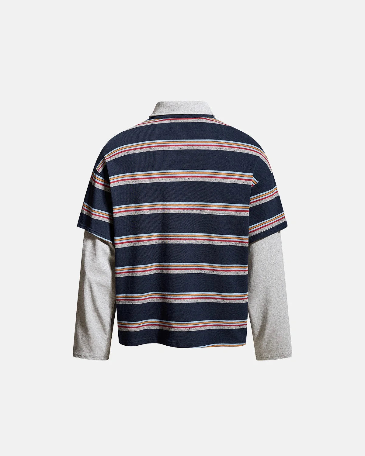 Omygoods Retro Graphic Layered Polo T-Shirt