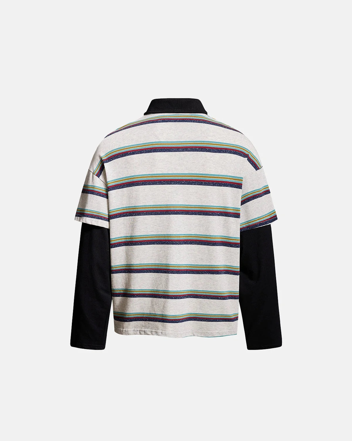 Omygoods Retro Graphic Layered Polo T-Shirt