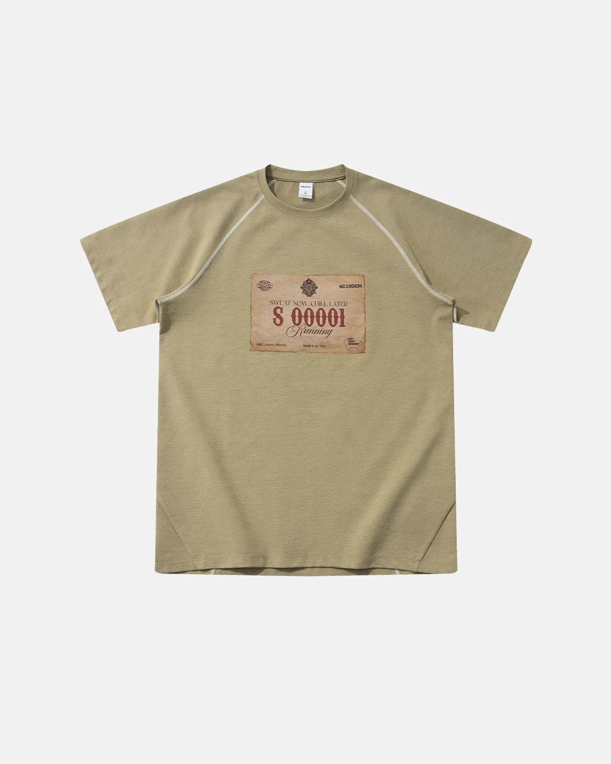 Omygoods Retro Graphic Printing Raglan T-Shirt