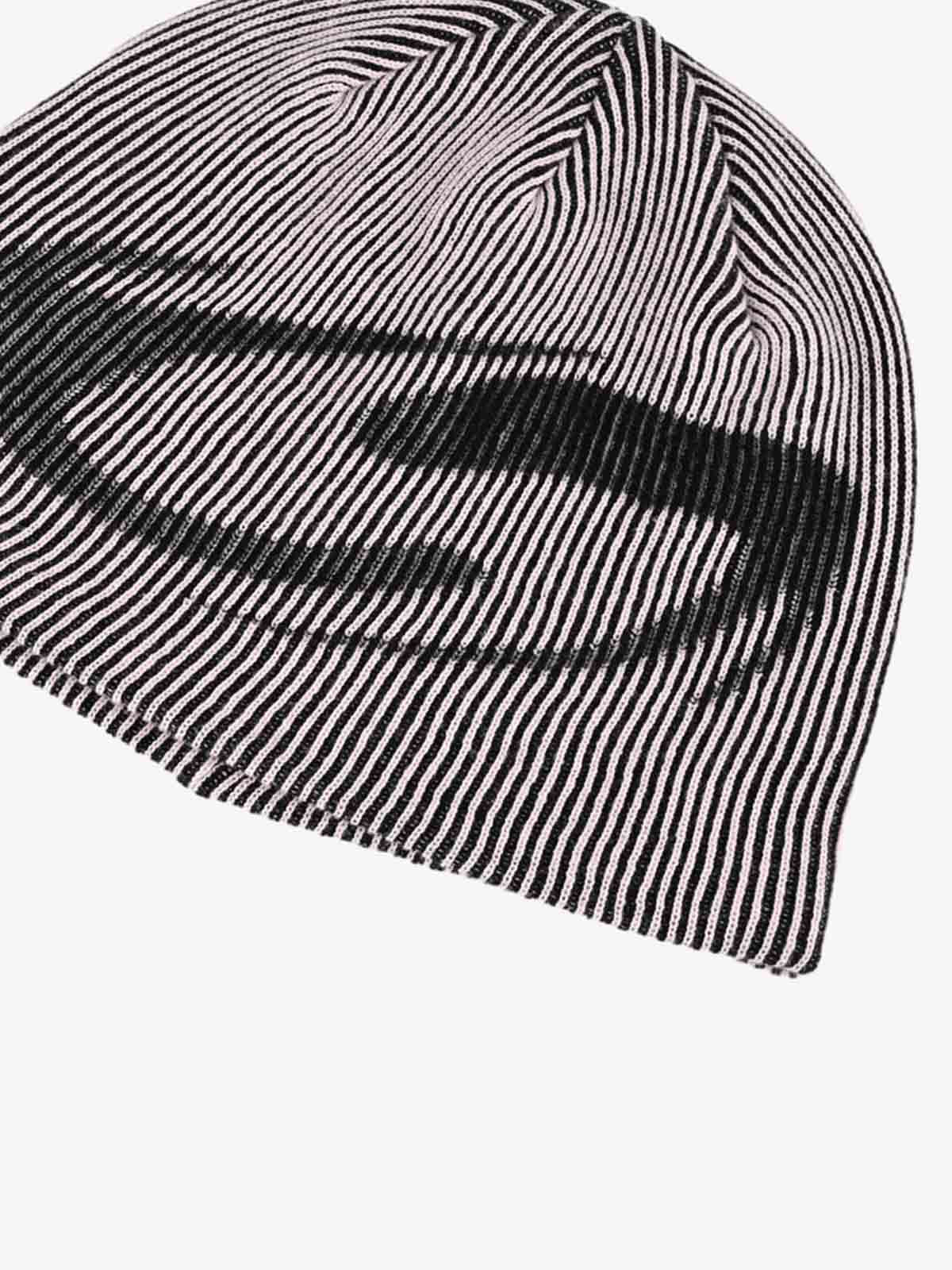 Omygoods Retro High-Street Striped Graphic Knit Beanie