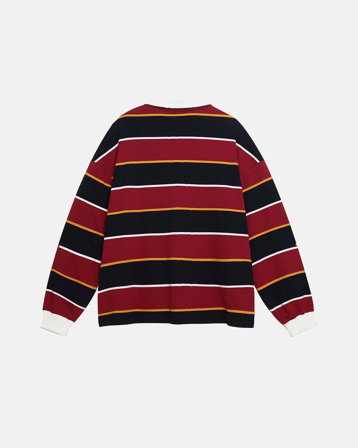 Omygoods Retro Striped Rugby Polo Shirt