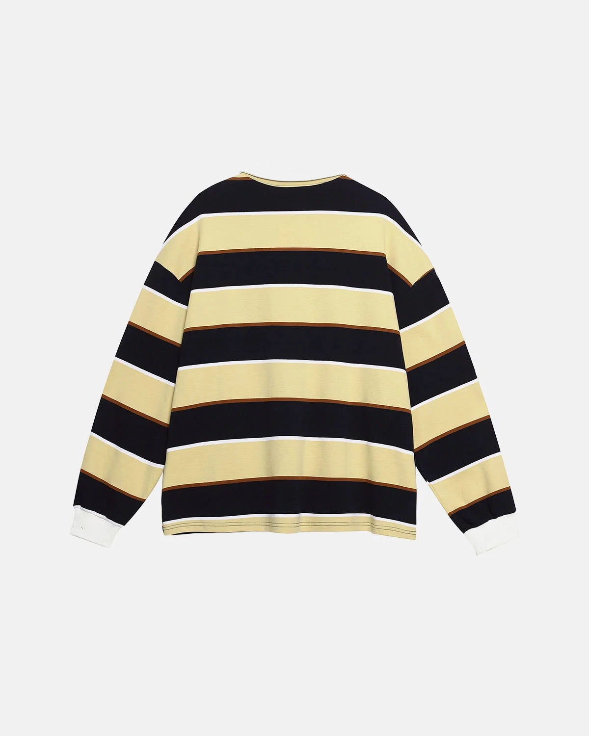 Omygoods Retro Striped Rugby Polo Shirt