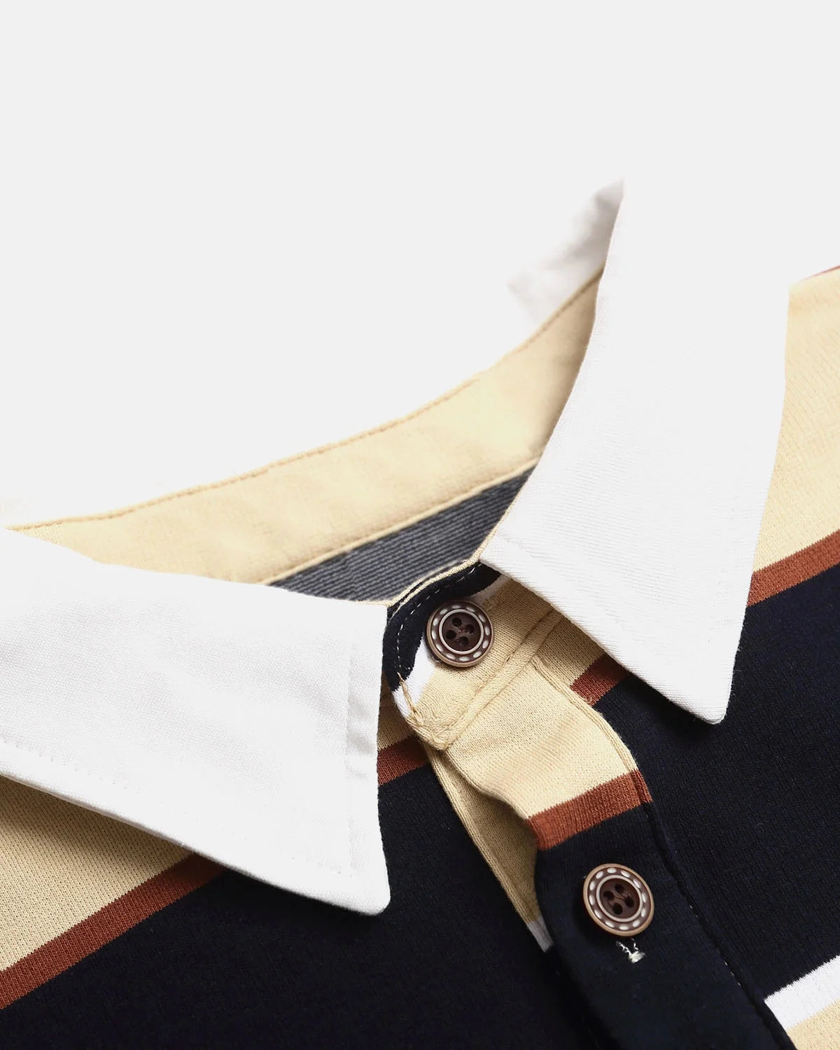 Omygoods Retro Striped Rugby Polo Shirt
