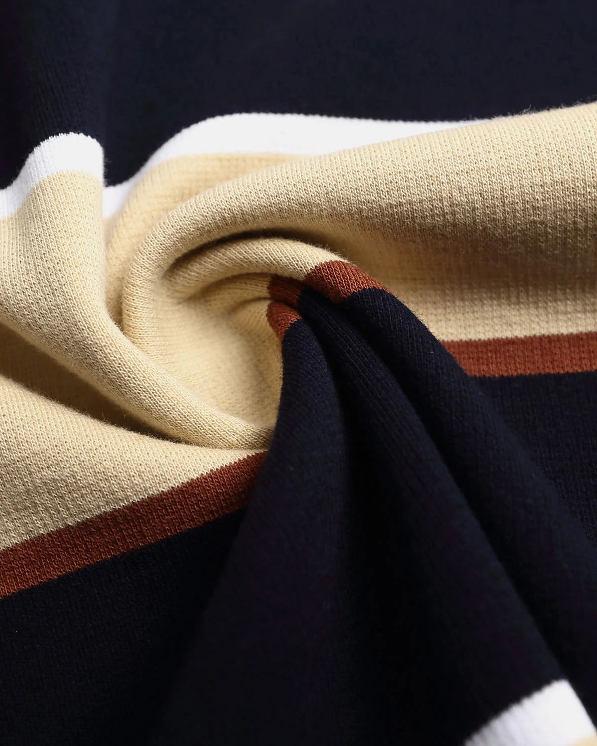 Omygoods Retro Striped Rugby Polo Shirt