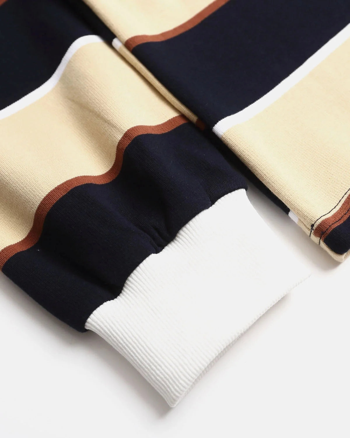 Omygoods Retro Striped Rugby Polo Shirt