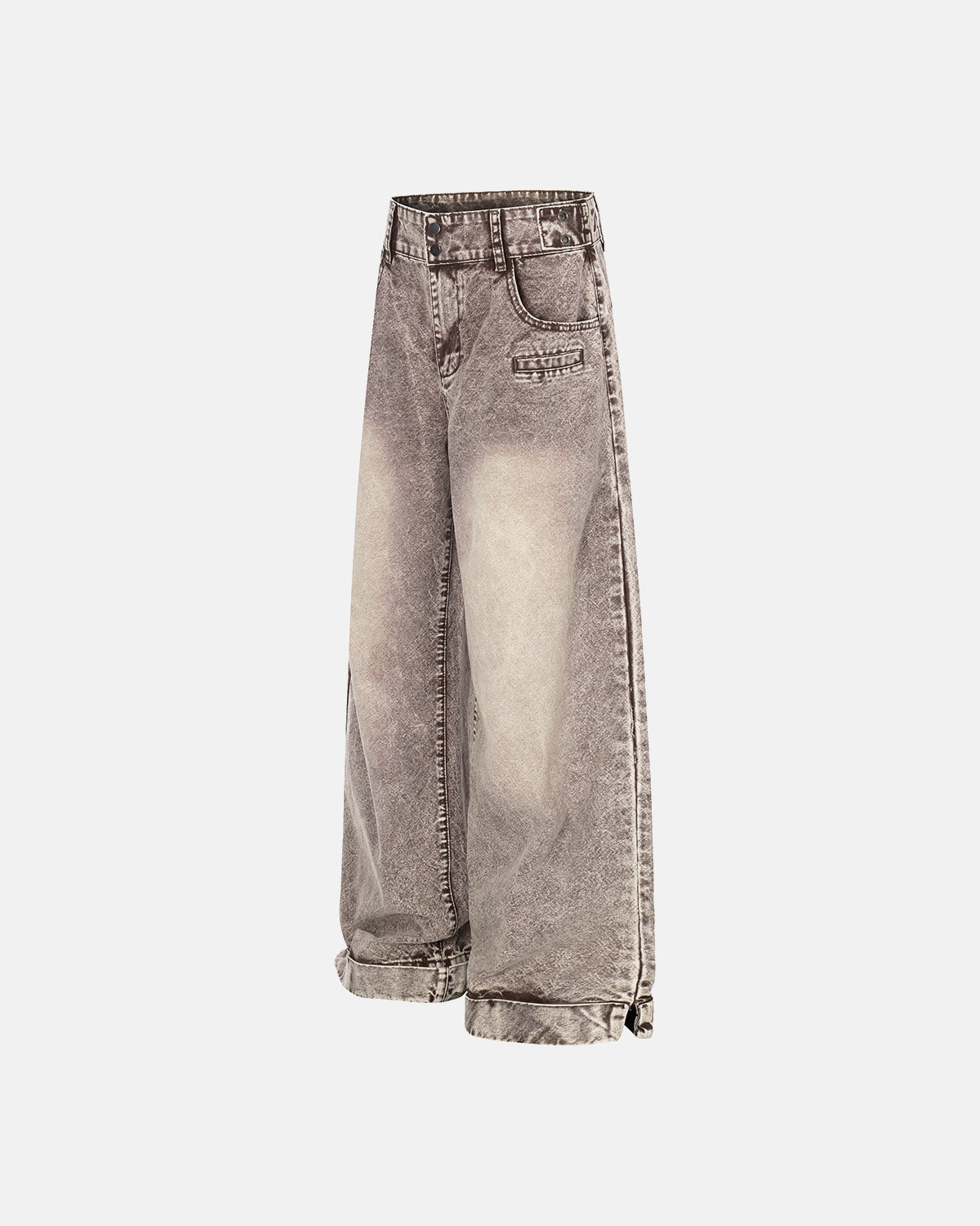 Omygoods Retro Washed Wide Leg Baggy Jeans