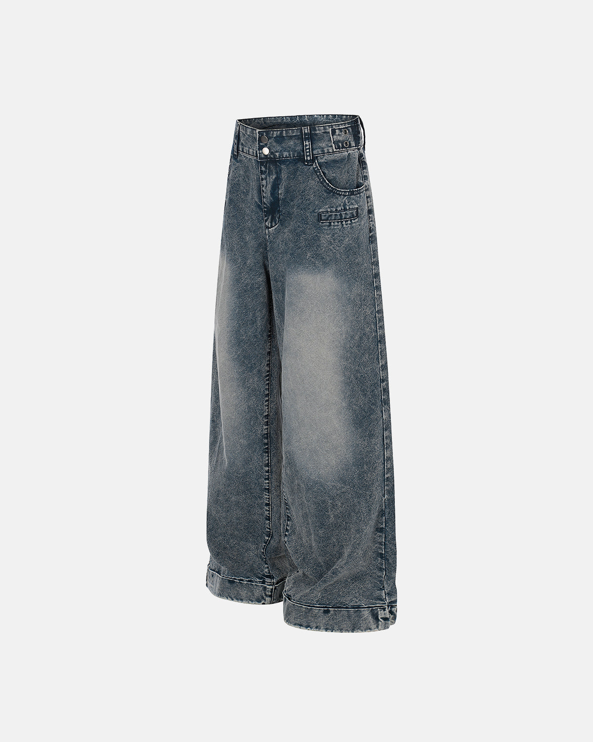 Omygoods Retro Washed Wide Leg Baggy Jeans