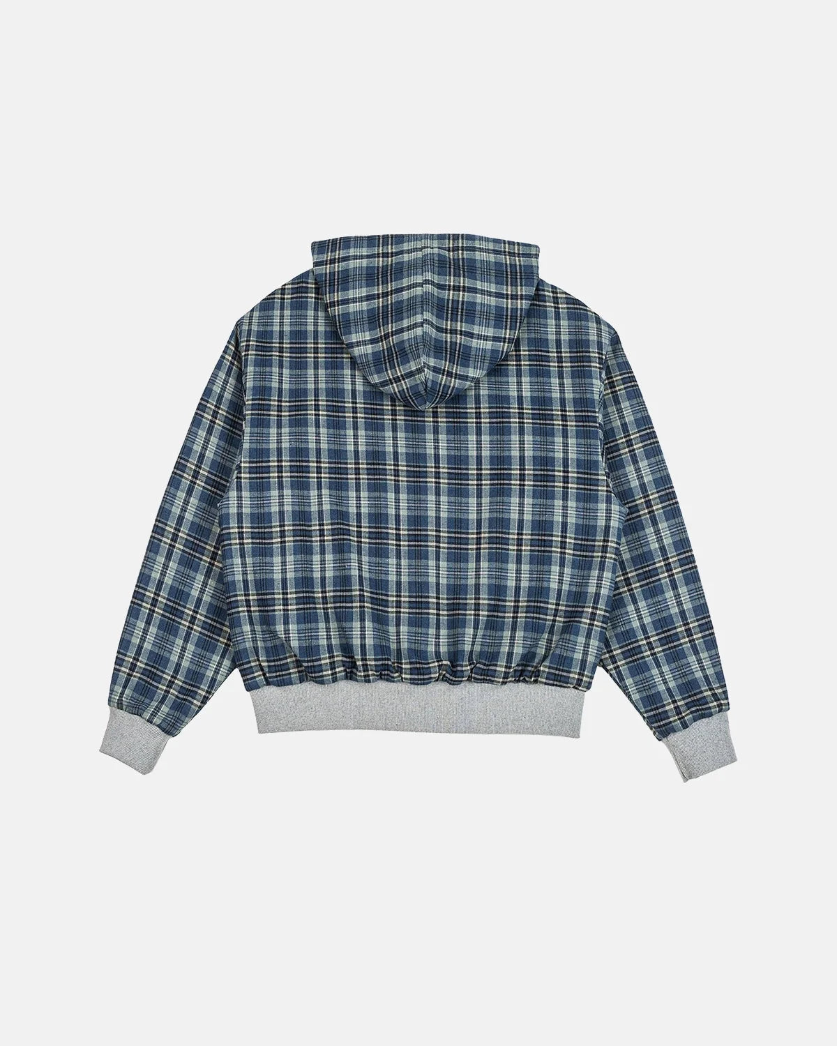 Omygoods Reversible Plaid Cropped Hoodie