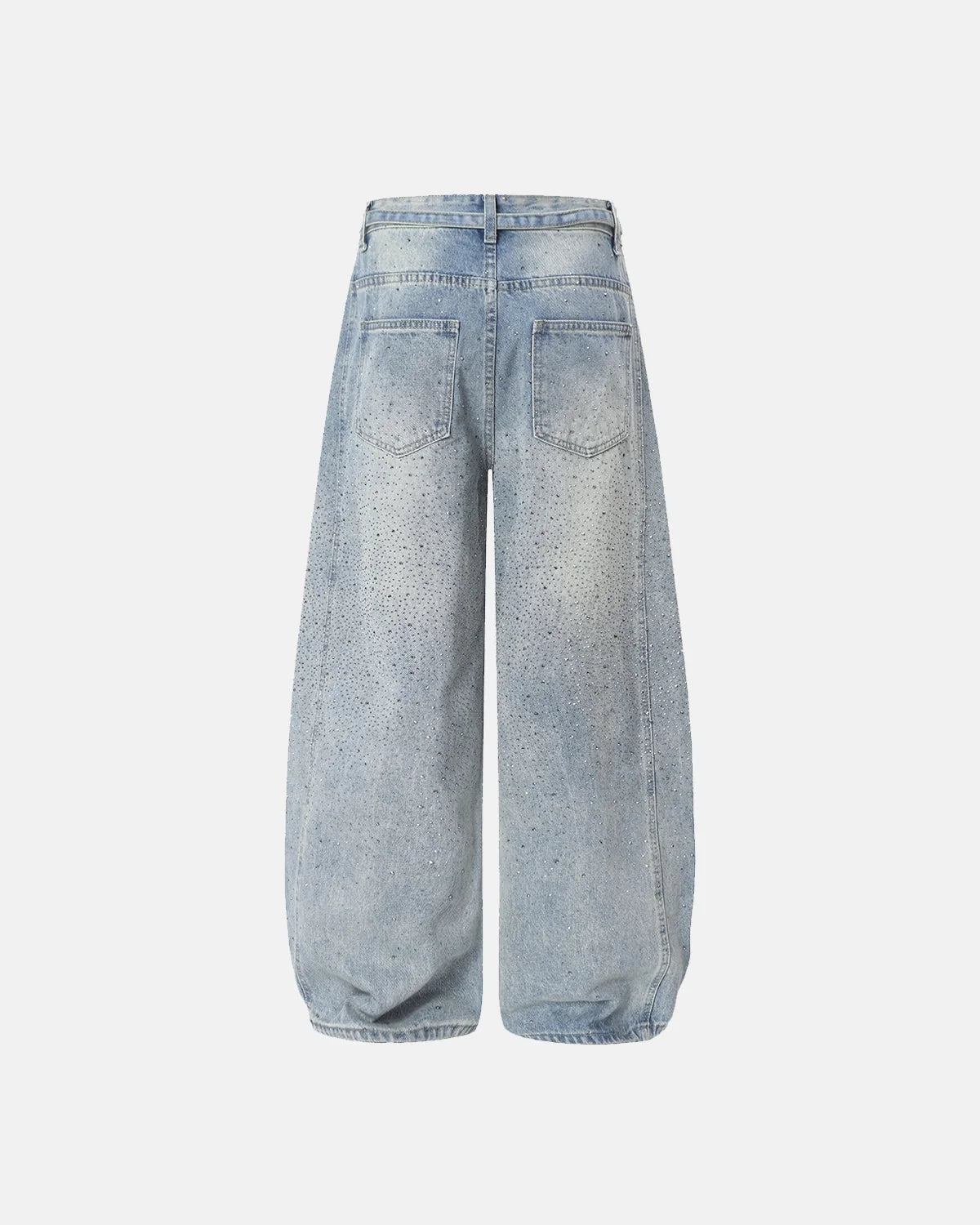 Omygoods Rhinestone Baggy Barrel Jeans