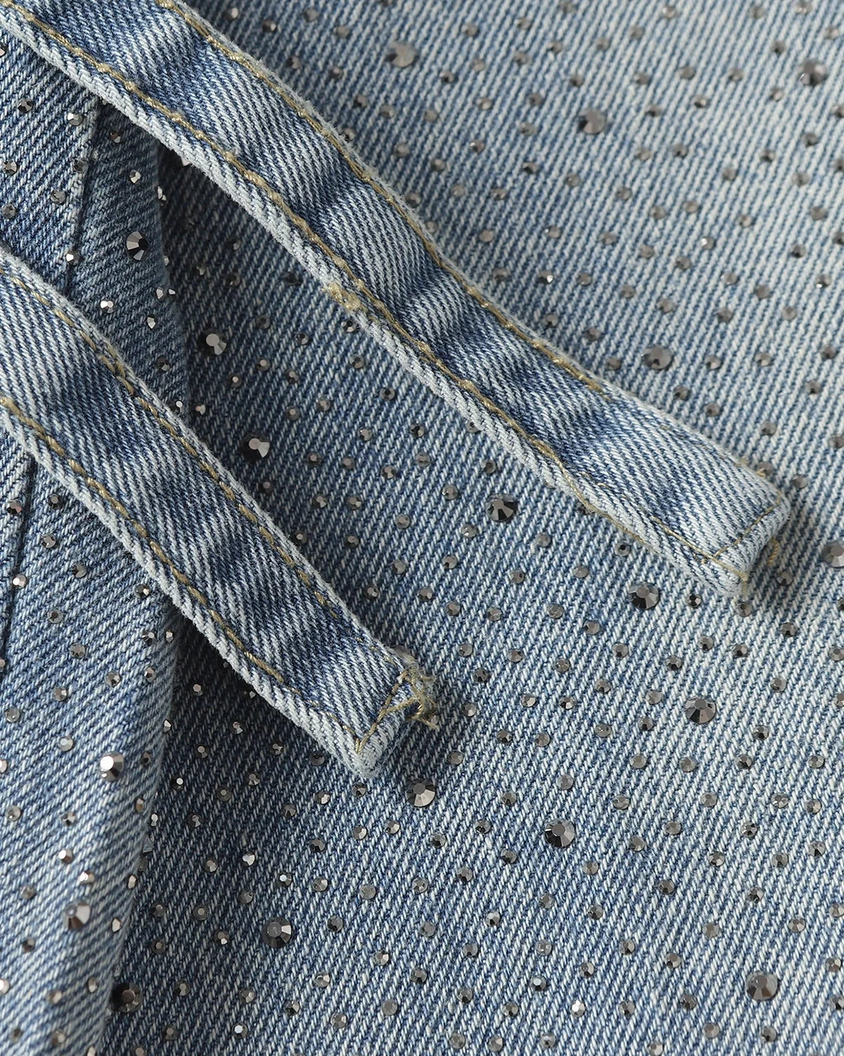 Omygoods Rhinestone Baggy Barrel Jeans